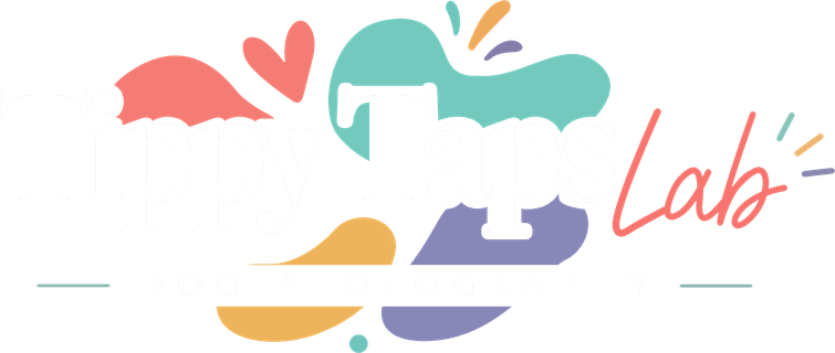 Tippy Taps Lab mobile dog photography brand mark.